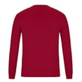 thumbnail image 4 of Mens Sweaters Slim Fit Round Neck Long Sleeve Plain Pullover Sweaters Stretchy Casual Fall Winter Tops (M, Wine), 4 of 6
