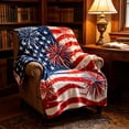 thumbnail image 5 of American Flag Throw Blanket for Sofa Couch Bed,4th of July Memorial Day Decor,70.8x90.5 Inch, 5 of 9