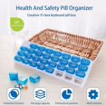 thumbnail image 2 of Pill Box 31 Days Portable Pill Box Pill Dispenser Box Pill Box Medicine Dispenser Pill Box Monthly Medication Dispenser with Lid, 2 of 5