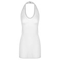 thumbnail image 3 of Lencería transparente para mujer, body de lencería transparente con cuello Halter, cuello en V, sin mangas, sin espalda, minivestido para discoteca, disfraz de coqueteo, 3 of 5