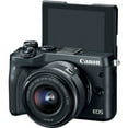 thumbnail image 3 of Canon EOS M6 Mirrorless Digital Camera with 15-45mm Lens | 24.2MP APS-C Sensor, Dual Pixel AF & Full HD Video | Travel & Vlogging Camera (1724C011) + Canon EF-M Lens Adapter + HG-100TBR Grip + More, 3 of 8