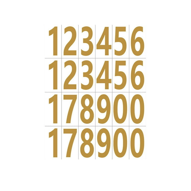 relayinert 20pieces Waterproof Number Label Sticker Easy To And Versatile Self-Adhesive Letter Stickers Gold