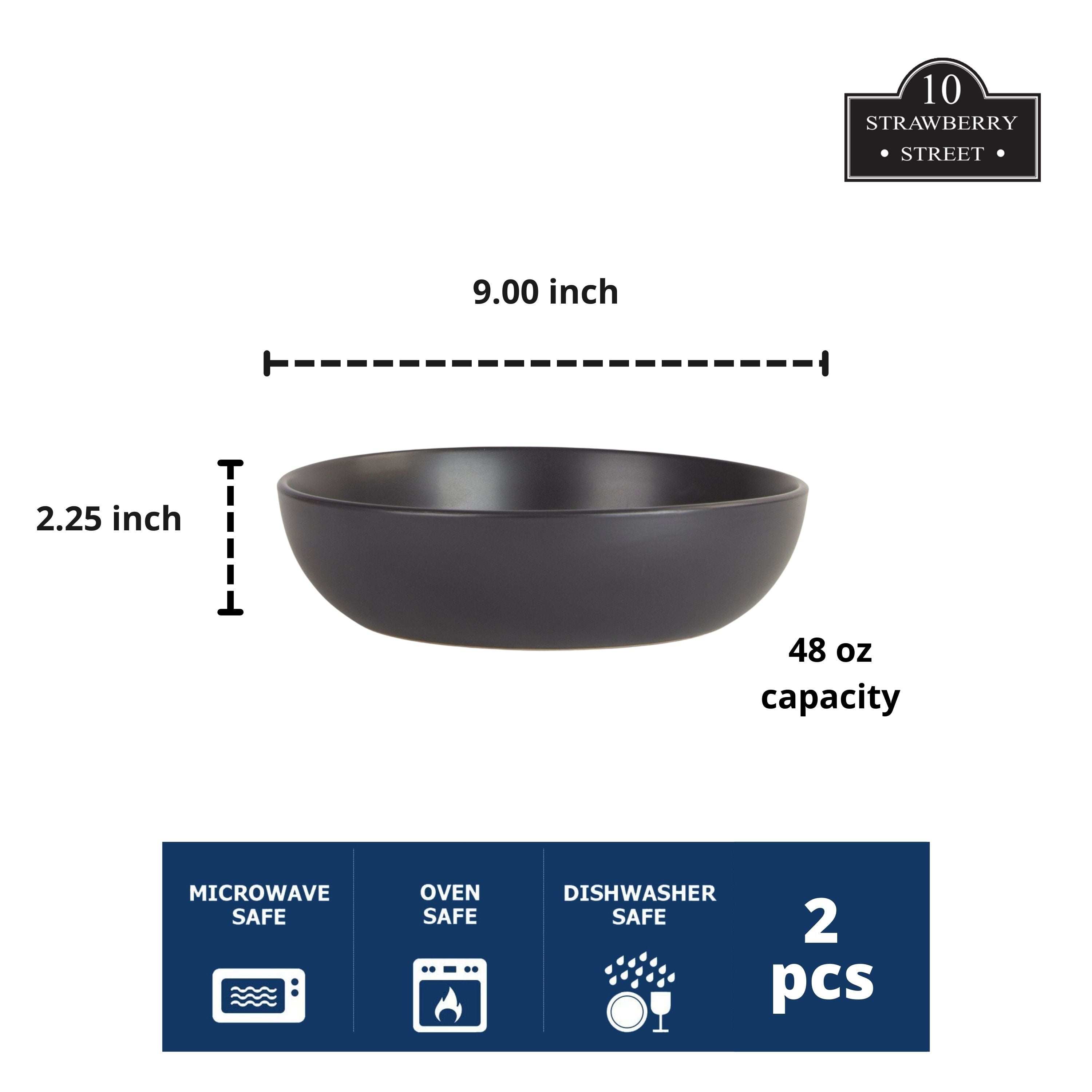 10 Strawberry Street Wazee Matte Coupe Oversized Dinner Bowl, Set of 2
