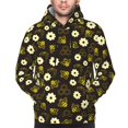 thumbnail image 2 of Bingfone Honey Bees With Flowers Men's Drawstring Hoodie Long Sleeve Pocket Sweatshirts-Small, 2 of 6