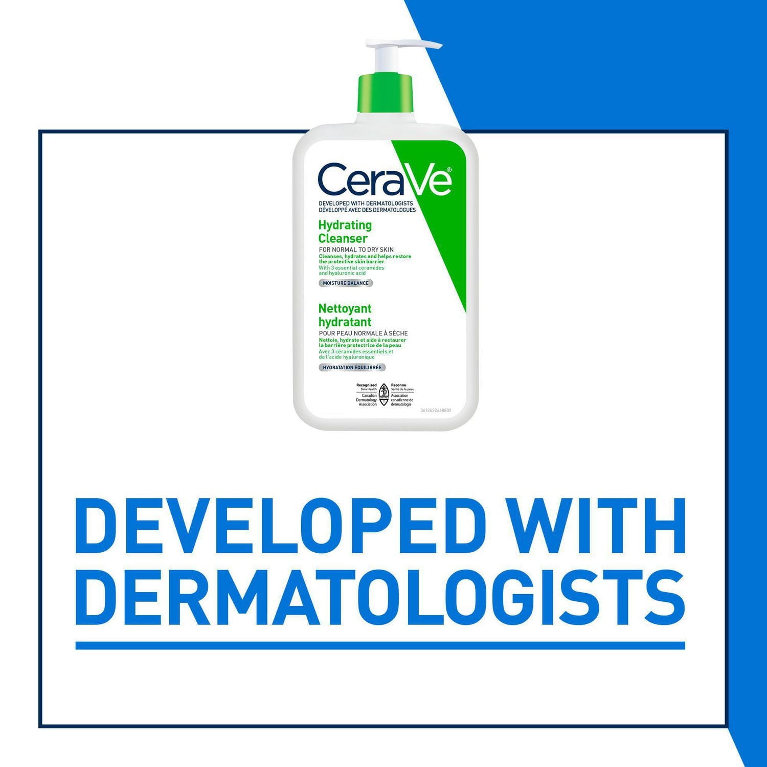 Pain Nettoyant Hydratant aux 3 Céramides & Acide Hyaluronique | 128G | Nettoyant pour le corps et le visage sans savon | Sans parfum et non irritant Barre Nettoyante Hydratante