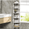 thumbnail image 6 of 6 Tier Corner Shelf Stand, 54.4" Kitchen Shelf Organizer with Metal Frame, Small Corner Shelf for Organization & Storage, Marble White Corner Shelf for Kitchen Dr Accessories, 6 of 6
