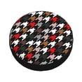 thumbnail image 3 of Easygdp Houndstooth Green Red Automobile Tire Dust Cover, 14-17in Spare Tire Cover Universal Fit for Trailer, Car, Truck, SUV, Jeep - 16 inch, 3 of 9