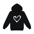 thumbnail image 5 of Sopiago Girls' Fashion Hoodies & Sweatshirts Casual Long Sleeve Cute Lightweight Pullover Tops Loose Solid Heart Print Sweatshirt Black,8-9 Years, 5 of 6