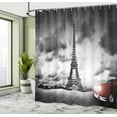 thumbnail image 5 of Ambesonne Paris Shower Curtain, Eiffel Tower Cloudy Day, 69"Wx75"L, Red Grey, 5 of 5