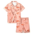 thumbnail image 4 of YUEHUA Toddler Kids Girls Pajama Set Silky PJS Button-Down Sleepwear Valentines Nightwear Loungewear Clothes Set Gifts, Size 8-9 Years, 4 of 4