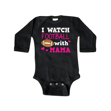 

Inktastic I Watch Football with My Mama Gift Baby Girl Long Sleeve Bodysuit