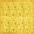 thumbnail image 1 of Ahgly Company Machine Washable Indoor Square Abstract Yellow Contemporary Area Rugs, 8' Square, 1 of 4