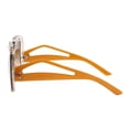 thumbnail image 4 of Women’s Oversized Square Sunglasses Retro Bold Cutout UV400 Clear Beige Brown, 4 of 5