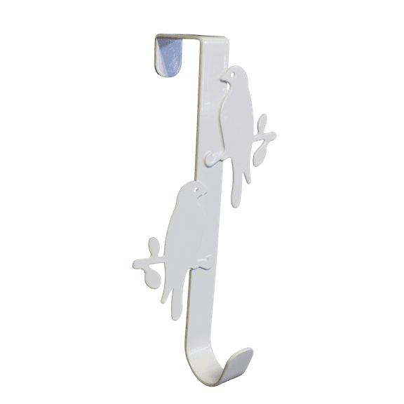Bird Over The Door Hook - Multi Purpose Organizer Hanger for Doors - Towel, Coat, Bathrobe, and Swimsuit Hooks for Bathroom, Kitchen, Bedroom - Durable Non-Corroding Iron - White