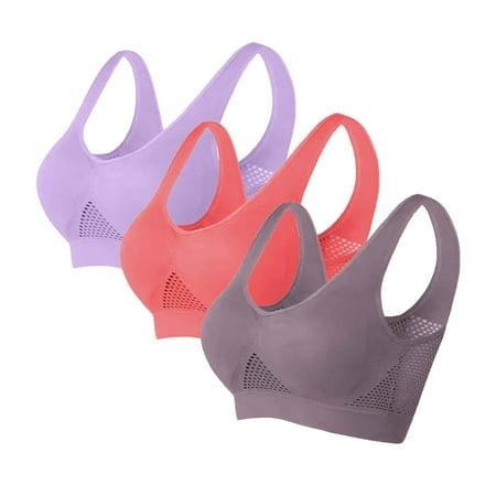 Bra And Panty Set Women S Fashionable Sport Bra Breathable Underwear Large Size No Rims Seamless Hollow Mesh Thin Sports Yoga Bra Set Gray Women S Blended Underwear XXL