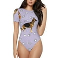 thumbnail image 1 of Saiise Motif Chien Berger Allemand Grenouillère à Manches Courtes Col Rond Pyjama Extensible avec Fermeture à Pression-Petit, 1 of 7