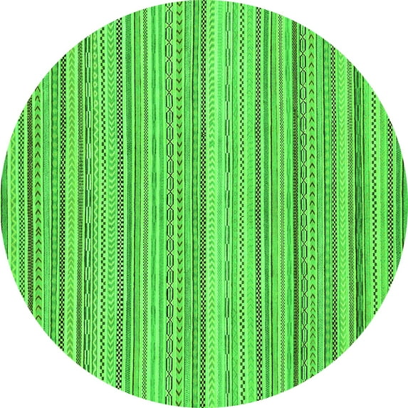 Ahgly Company Indoor Round Abstract Green Modern Area Rugs, 3' Round