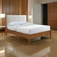 thumbnail image 7 of Carry Queen Bed, Beige Boucle Upholstered Headboard Walnut Brown Solid Wood, 7 of 7