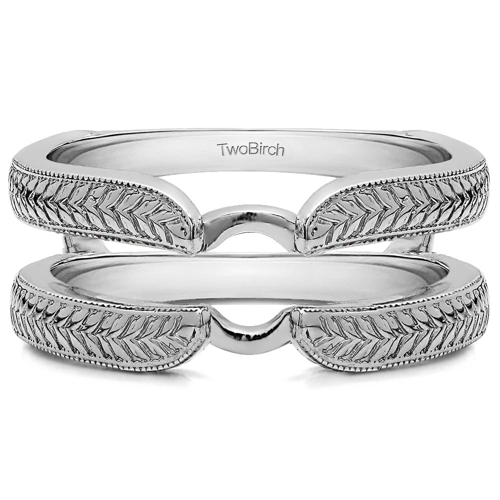 TwoBirch Plain Sterling Silver Metal Ring Guard Enhancer Walmart