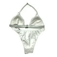 thumbnail image 4 of Victoria's Secret White Embellished VS Shine Logo Swim Bikini 2 Piece Set Size X-Large NWT, 4 of 4