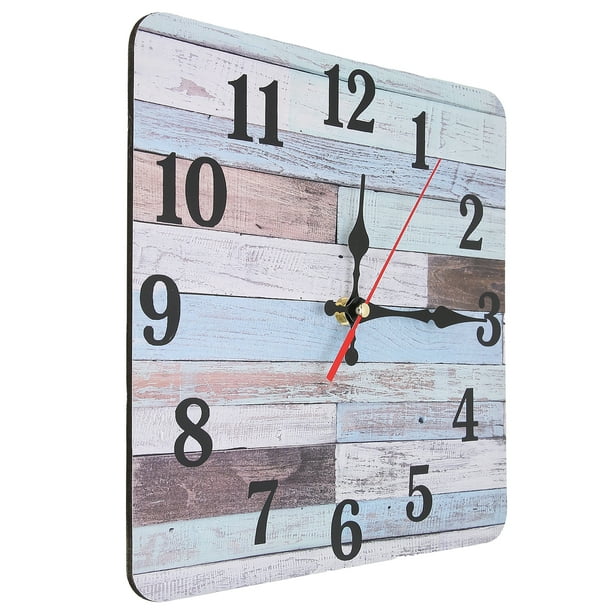 Reloj De Pared De Madera, Pequeño Reloj De Pared Silencioso Tablero De Densidad De Movimiento De Cuarzo Estilo Industrial Para Dormitorio Para Sala De Estar ANGGREK Disfraces