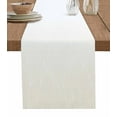 thumbnail image 7 of Cream Ombre Lines Table Runner-Cotton Linen- 72 Inch Holiday Dresser Scarves, Simple Cream White Gradient Stripes Tablerunner for Kitchen Coffee/Dining Bedroom Living Room Dinner Scarf Décor 13x72, 7 of 7