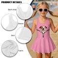 thumbnail image 6 of FUIALDOLG Butterfly Swimsuit for Girls One-piece Swimwear with Skirt Sleeveless Tank Top Bathing Suit Teenager Girl Athletic Bathing Suits Pool Parties Swimsuit 6-7Y, 6 of 7