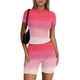 thumbnail image 2 of Blusas para Mujeres Casual Sólido Manga Corta Blusa de Cuello Redondo Y Pantalones Cortos Cintura Elástica Set de Dos Piezas, 2 of 4