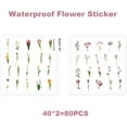 thumbnail image 2 of 80 Pieces Natural Vintage Flower Stickers, Self-Adhesive Transparent Flower Decals for Scrapbooking Supplies, Waterproof Nature Floral Clear Stickers for Adult Card Making Letters DIY, 2 of 8