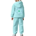 thumbnail image 5 of Bobifish Little Girls Outfit Sets Flower Print Hoodie With Jogger Pants Loose Fit Pocket Elastic Waist Casual School Daily Wear Trendy Kids Daily Wear Outfit Sets, 5 of 7