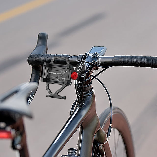 Openpig Support de Téléphone pour Moto et Vélo, Support de Bicyclette en Aluminium pour Téléphone Cellulaire, Rotation à 360°, Berceau de Guidon de Vélo, Compatible avec les Téléphones Intelligents de 7,5 cm de Large