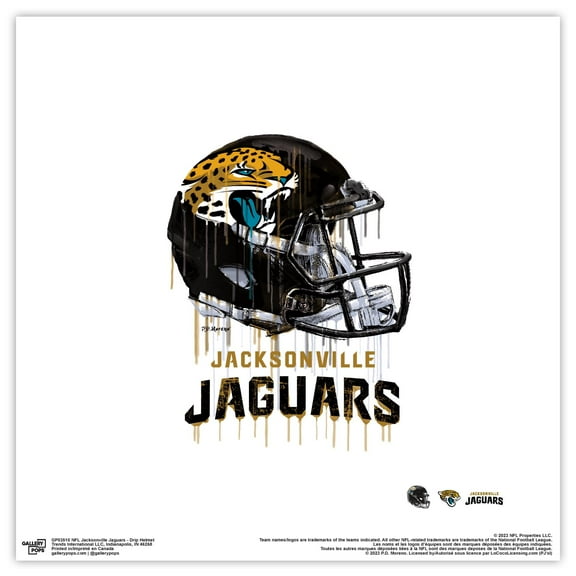 Gallery Pops NFL Jacksonville Jaguars - Drip Helmet Wall Art, Unframed Version, 12" x 12"