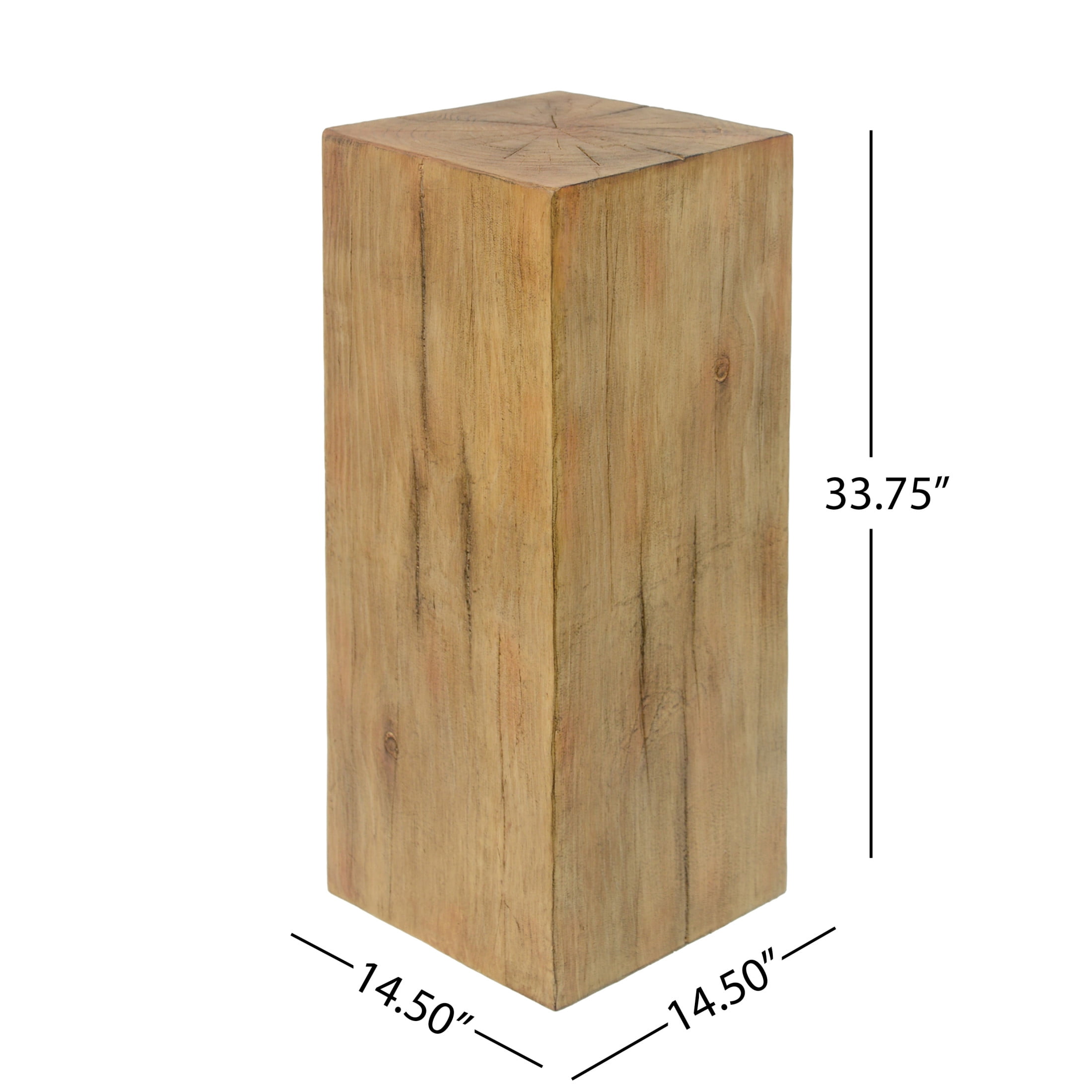 Christopher Knight Home 33.75" MGO End Table, Wood-Look Square Design, Indoor Outdoor Side Table, Natural Finish, Set of 2