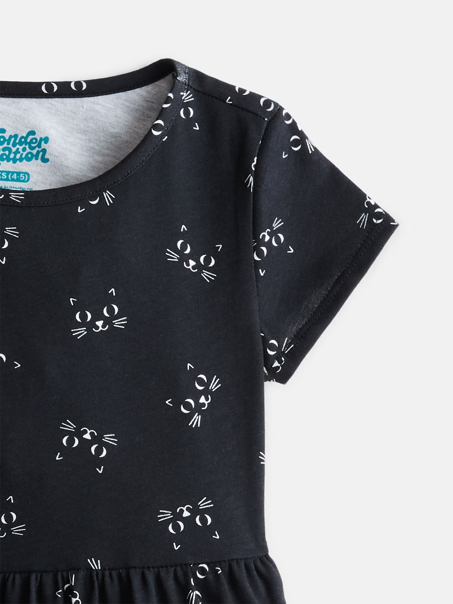 Wonder Nation Girls Play Dress with Short Sleeves, Sizes XS-XXL