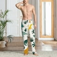 thumbnail image 5 of Uemuo Dinosaurs and Tropical Leaves Pattern Men's Wide Leg Palazzo Lounge Pants with Pockets Light Weight Loose Comfy Casual Pajama Pants-Small, 5 of 9