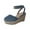 Blue, variant on Anuirheih Closed Toe Wedges for Women, Summer Shoes Outdoor Sandals Mid Low Heel Canvas Dress Sandals(Beige）