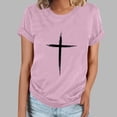 thumbnail image 3 of Camiseta Casual de Manga Corta de Cuello Redondo Impresa para las Mujeres, 95% Poliéster 5% Spandex Vintage Top Ligero para Diario, Fiesta Y Primavera Verano, 3 of 4