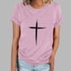 thumbnail image 1 of Fiudx Ofertas Flash Artículos En Oferta Camiseta Informal de Manga Corta con Cuello Redondo Estampada para Mujer, 1 of 4
