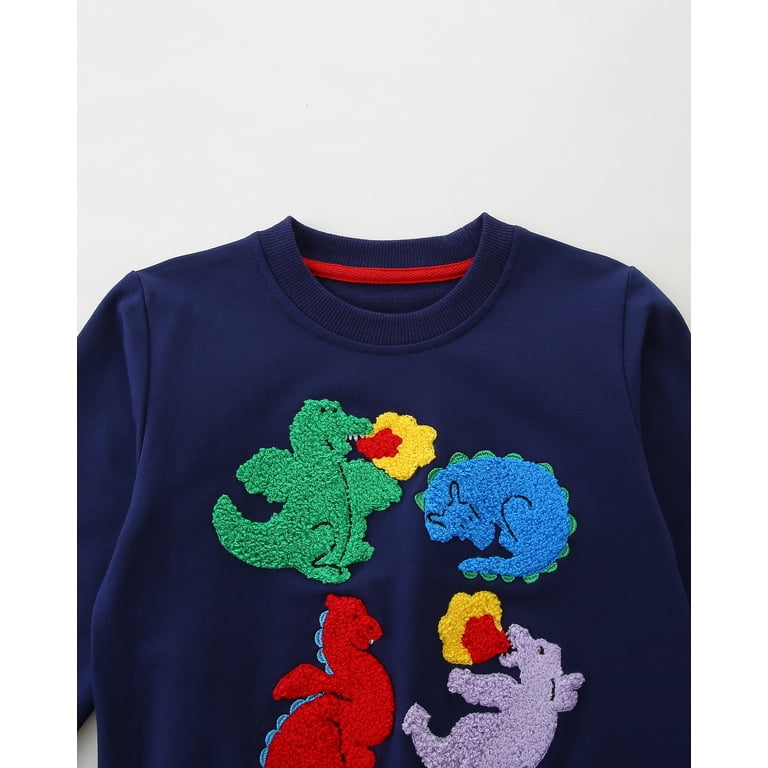 HILEELANG Boys Dinosaur Appliqué Sweatshirt & Jogger Set photo 6