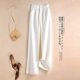 thumbnail image 4 of Pantalones de oficina holgados de pierna ancha para mujer, pantalón informal coreano, elástico, de cintura alta, recto, para verano, 4 of 5