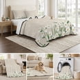 thumbnail image 6 of Full Quilt Set 78''x90'', Spring Floral Lightweight Summer Bedspread Coverlet Set with 2 Pillow Shams, White Daisy Farmhouse Linen Texture Breathable All Season Quilt Bedding for Bedroom/Guest Room, 6 of 9