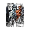 thumbnail image 5 of Naloa Four Running Horses Men's Short Pajama Pants, Lounge Comfort Shorts with Elasticized Waistband and Side Pockets - Large, 5 of 9