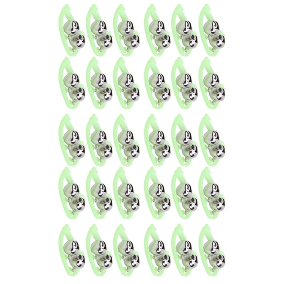30-Pack Night Fishing Rod Bite Alarm Dual Luminous Twin Bells Bow Shape Clip Alert Ring for Sea Rod Tip - 5.91 x 4.72 x 1.97 inches / 15.0 x 12.0 x 5.0 cm