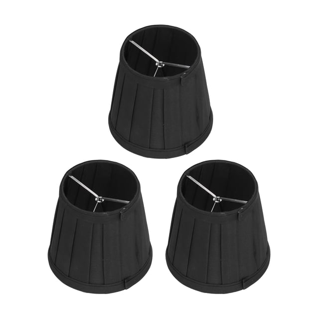 Juego de pantallas de tela negra para lámpara de araña, lámpara de pared, oficina y decoración del hogar, paquete de 3