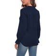 thumbnail image 4 of Anyjoin Women's Ruffle Puff Long Sleeve Tunic Tops Casual V-Neck Sweatshirts, 4 of 5