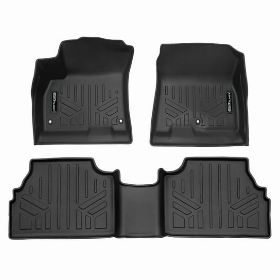 SMARTLINER All Weather Protection Custom Fit Floor Mats 2 Row Liner Set Black Compatible With 2018-2025 Hyundai Kona Electric