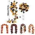 thumbnail image 2 of Lush 36-Head Maple Leaf Garland – Bright Orange, Red & Yellow Faux Fall Leaves for Indoor & Outdoor Decoration, 2 of 7