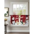 thumbnail image 2 of Merry Christmas Sheer Curtains 45 Inch Long 2 Panels, Winter Snowman Candle Red Light Filtering Rod Pocket Semi Sheer Curtains, Sheer Voile Drapes for Living Room Bedroom, 52"x45", 2 of 5