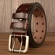 thumbnail image 5 of Bearachild Cinturón de cuero para hombre, hebilla doble de 3,8 cm, pretina ahuecada, lujo Retro, clásico Universal para Jeans, vaquero, oficina Suministros de marroquinería Color café 150cm Bearachild HA083923-05, 5 of 6
