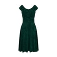 thumbnail image 6 of Ygbgbb Women's Solid Color Elegant Dresses Fitted Ruffle Neck Sleeveless Velvet Mini Dress - Casual Party Cocktail Dress Green S, 6 of 8